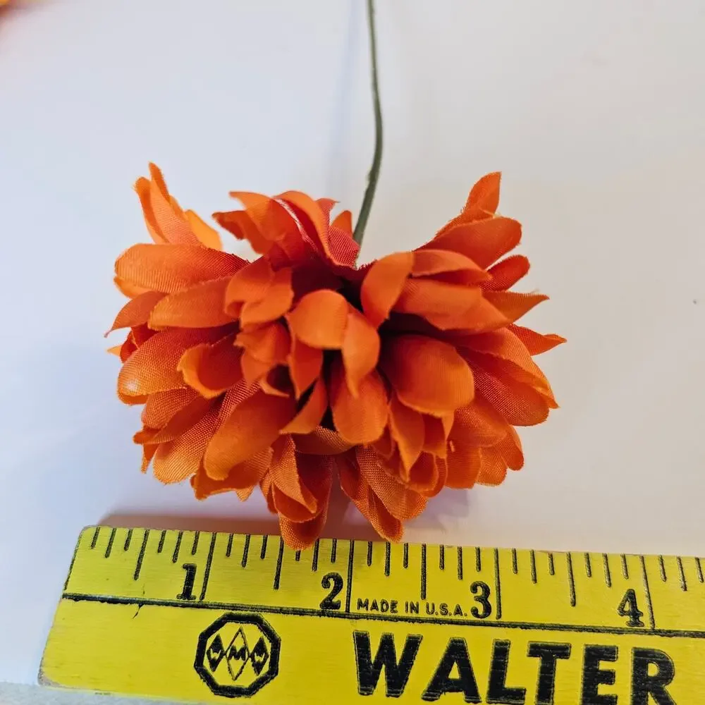 Artificial Fall Silk Flower Stems 41pc Orange Yellow Rust Mum Daisy Floral Decor